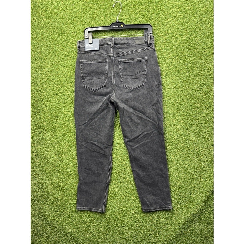American Eagle Jeans Womens 10 Super High Rise Strigid Black Denim Casual NWT